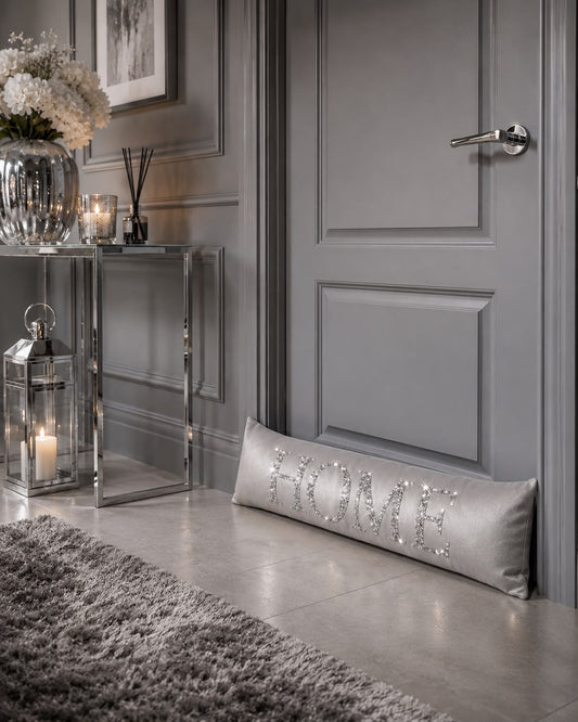 Home Draught Excluder - Silver Glitter Home