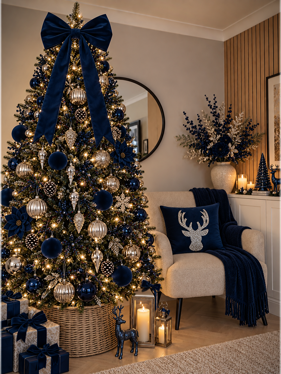Luxury Navy Tree Bow
