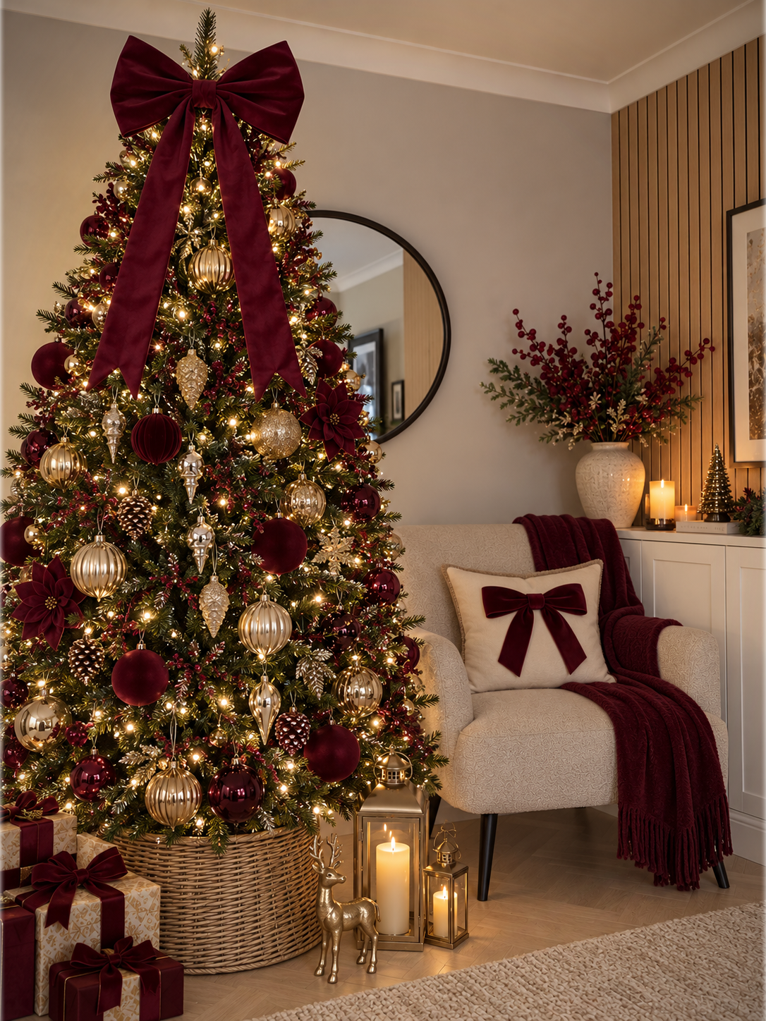 Luxury Burgundy Tree Bow