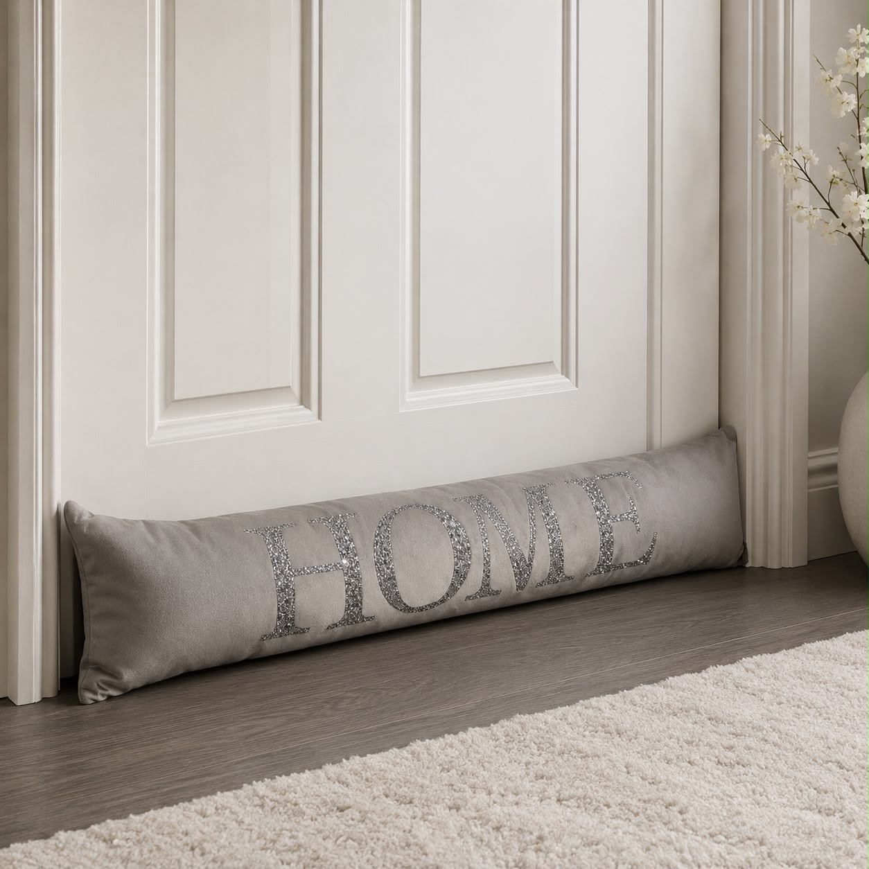 Home Draught Excluder - Silver Glitter Home