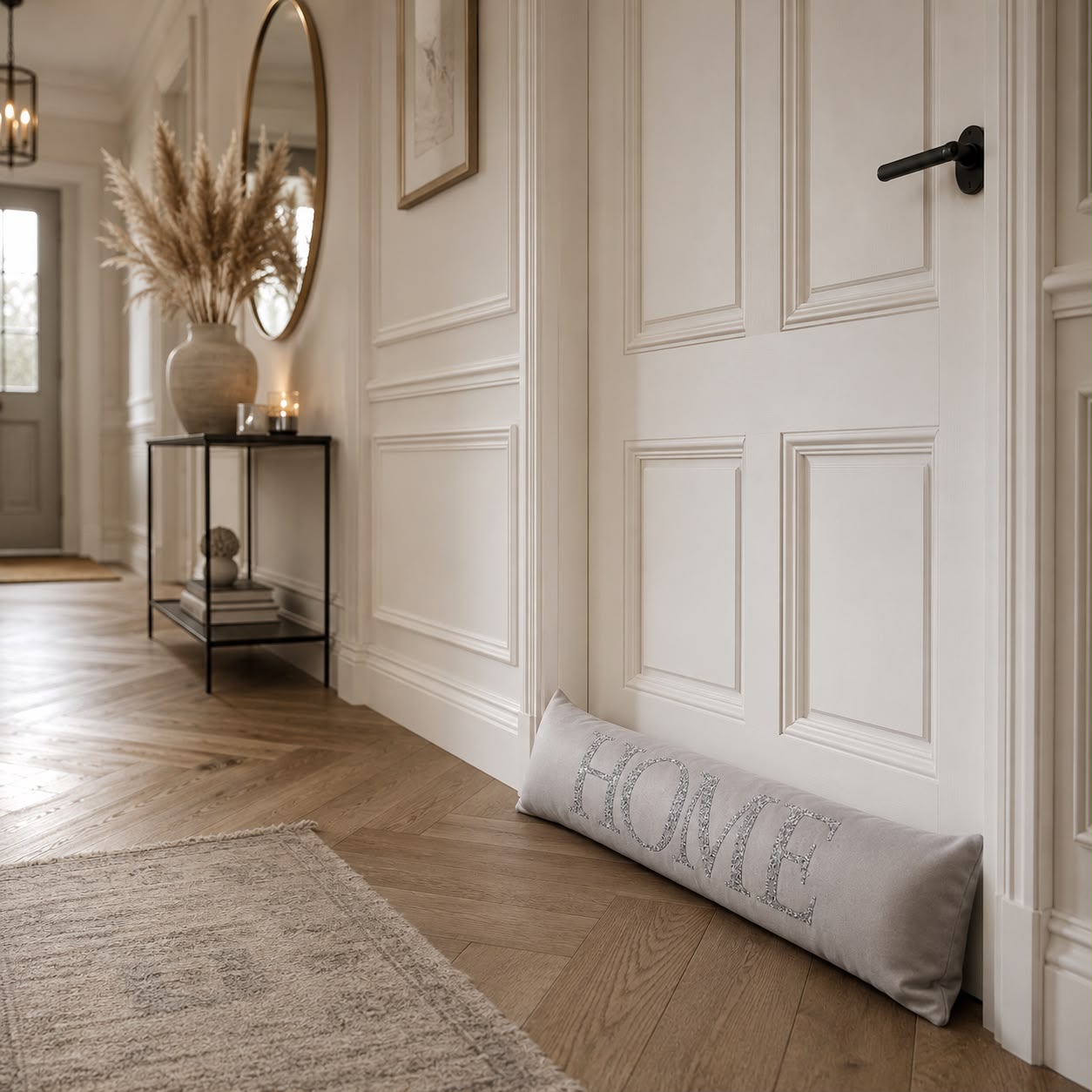 Home Draught Excluder - Silver Glitter Home