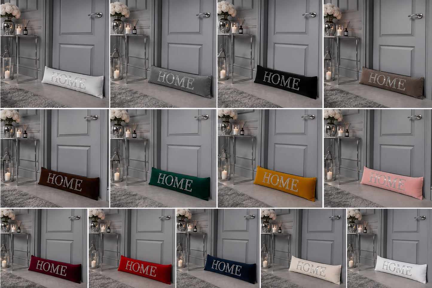Home Draught Excluder - Silver Glitter Home