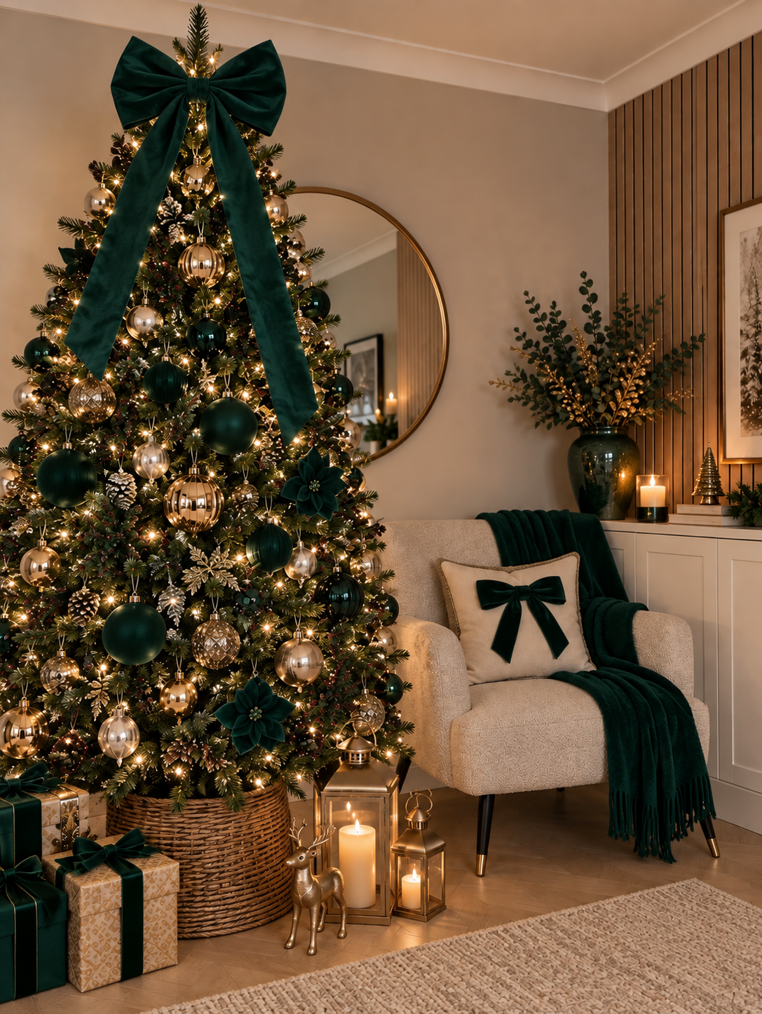 Luxury Emerald Green Tree Bow