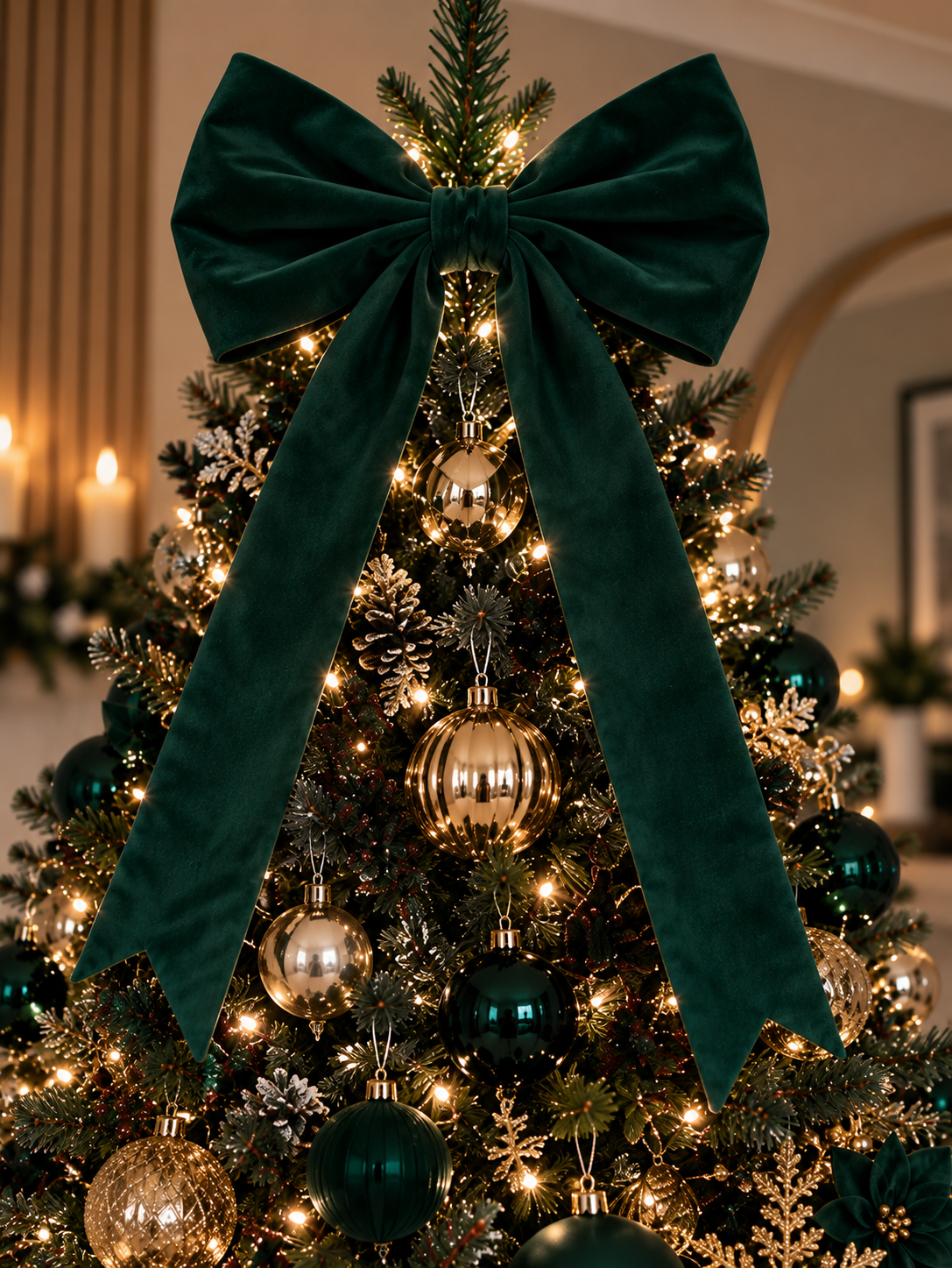 Luxury Emerald Green Tree Bow