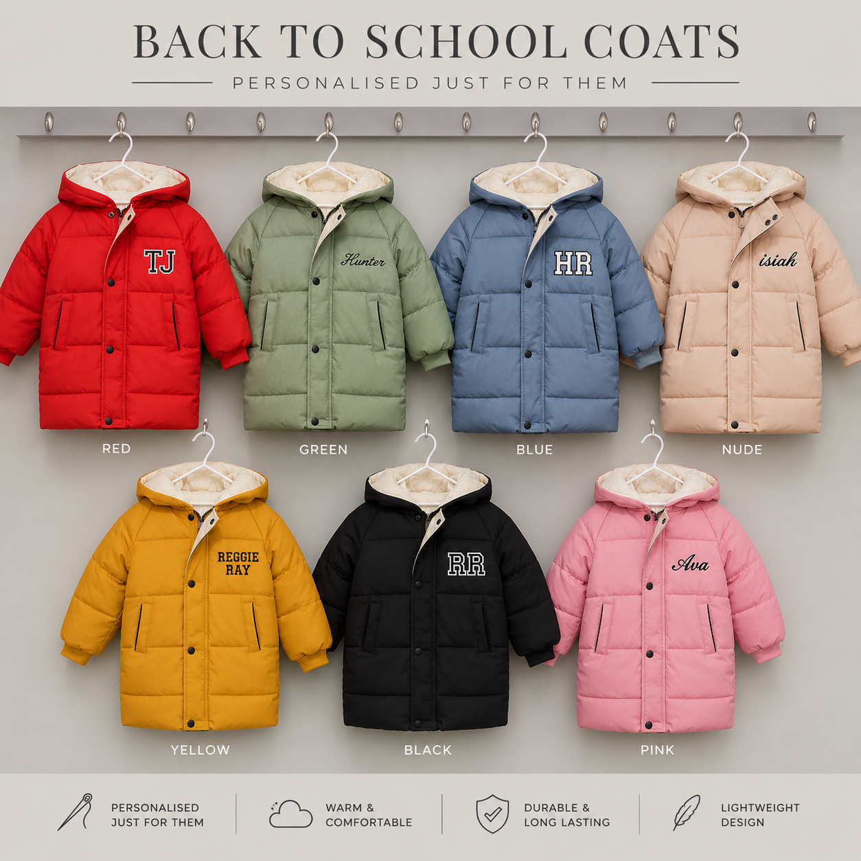 Personalised Back To School Coat