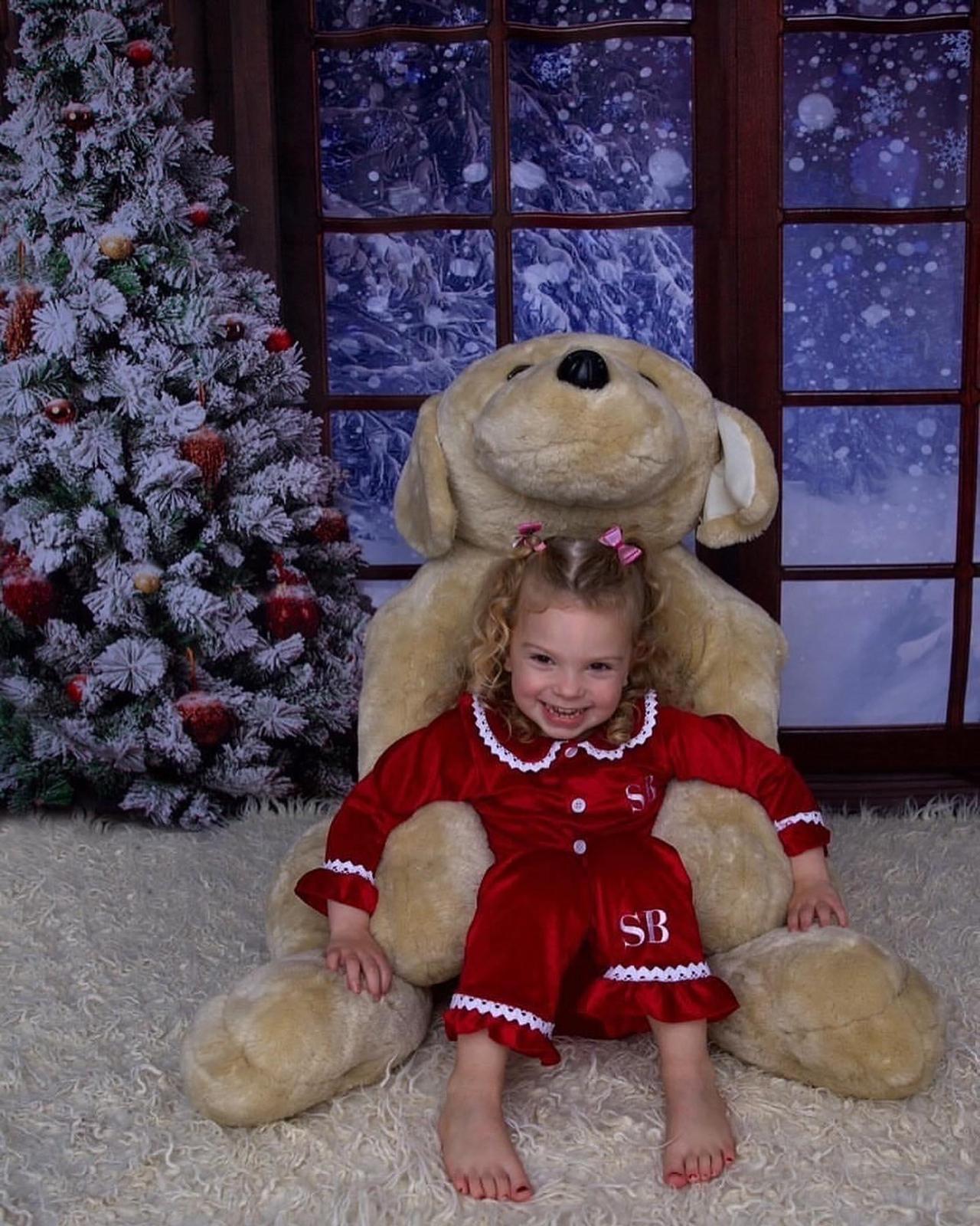 Red Personalised Velvet Christmas Pyjamas - Kids